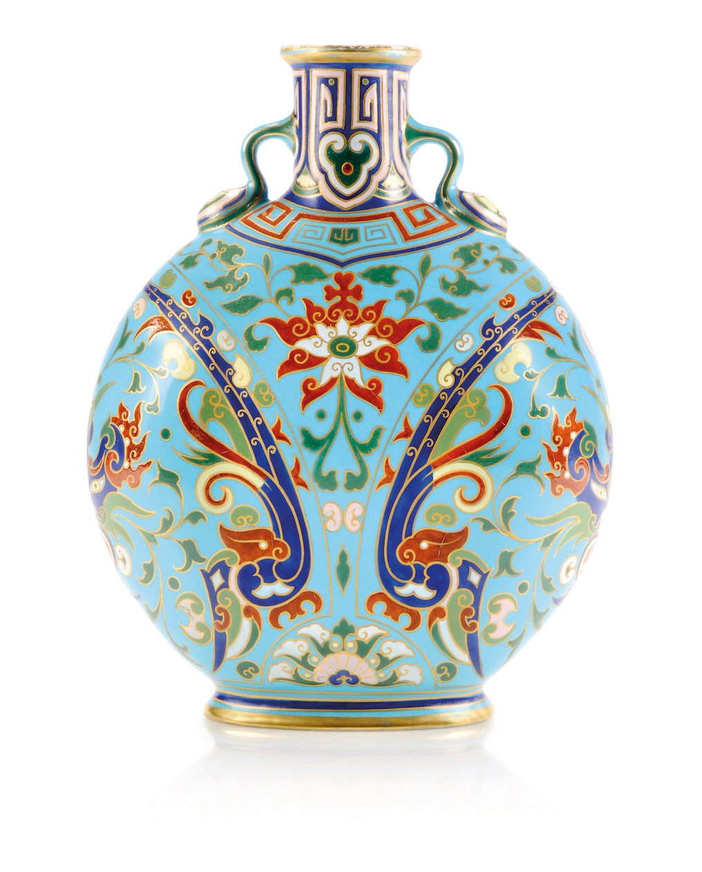 Minton emaye işi vazo, 1867 by Christopher Dresser