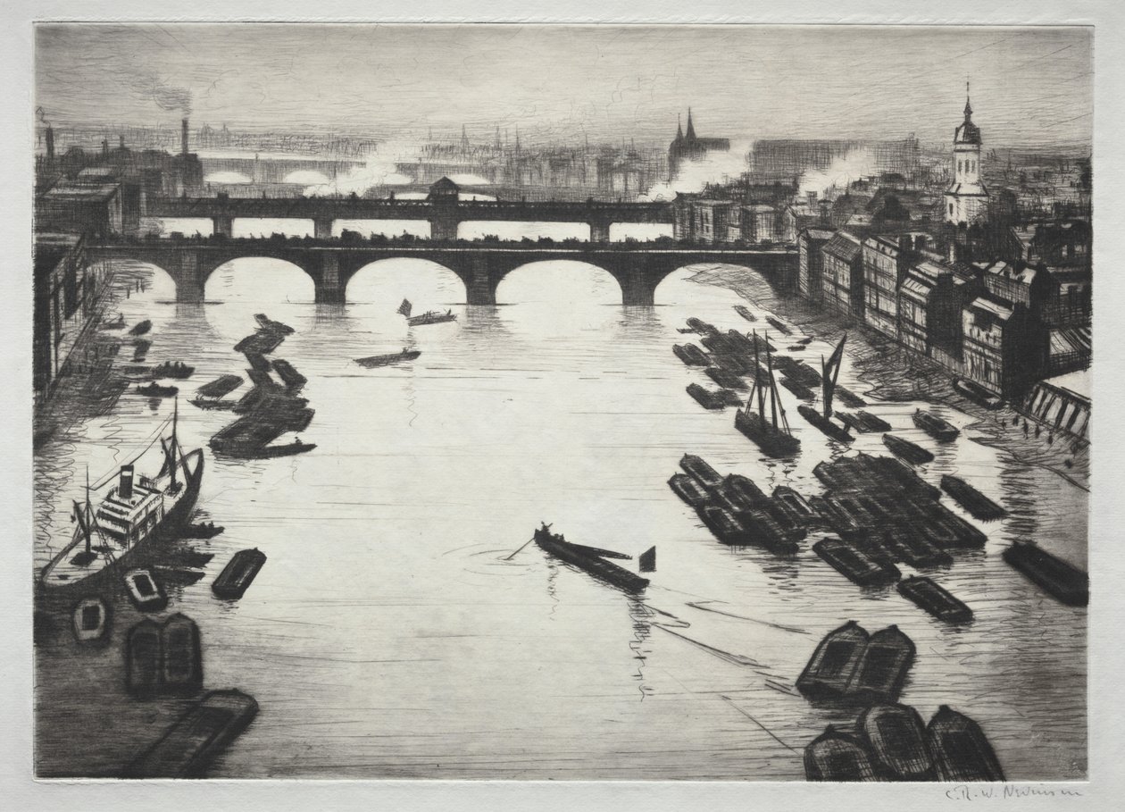 Londra Köprüleri by Christopher Richard Wynne Nevinson