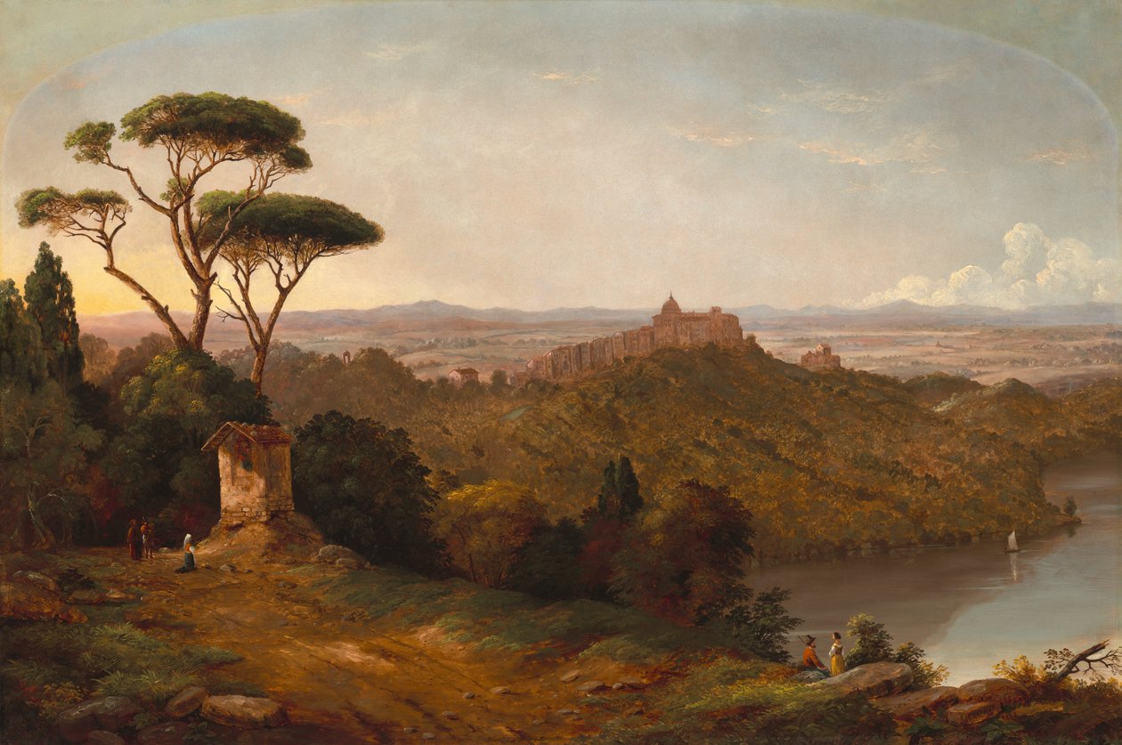Gondolfo Kalesi, Albano Gölü, İtalya, 1852. by Christopher Pearse Cranch
