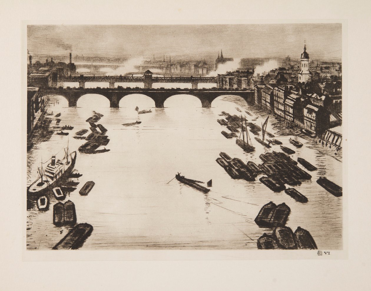 Londra Köprüleri, pub. 1924. by Christopher Richard Wynne Nevinson