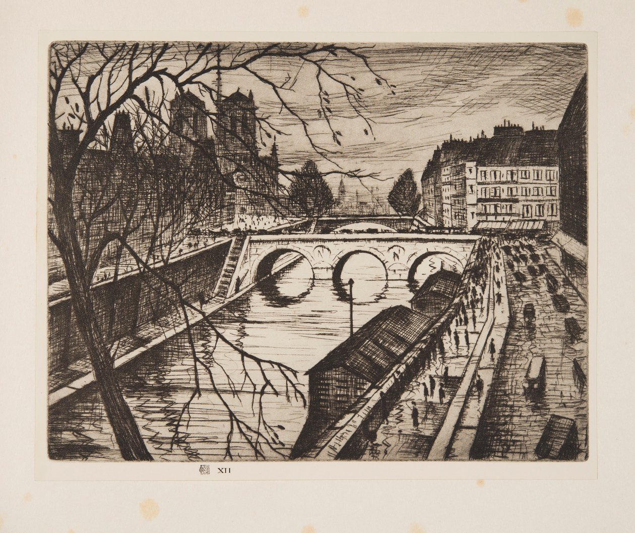 Notre Dame, Paris Rıhtımları, pub. 1931. by Christopher Richard Wynne Nevinson