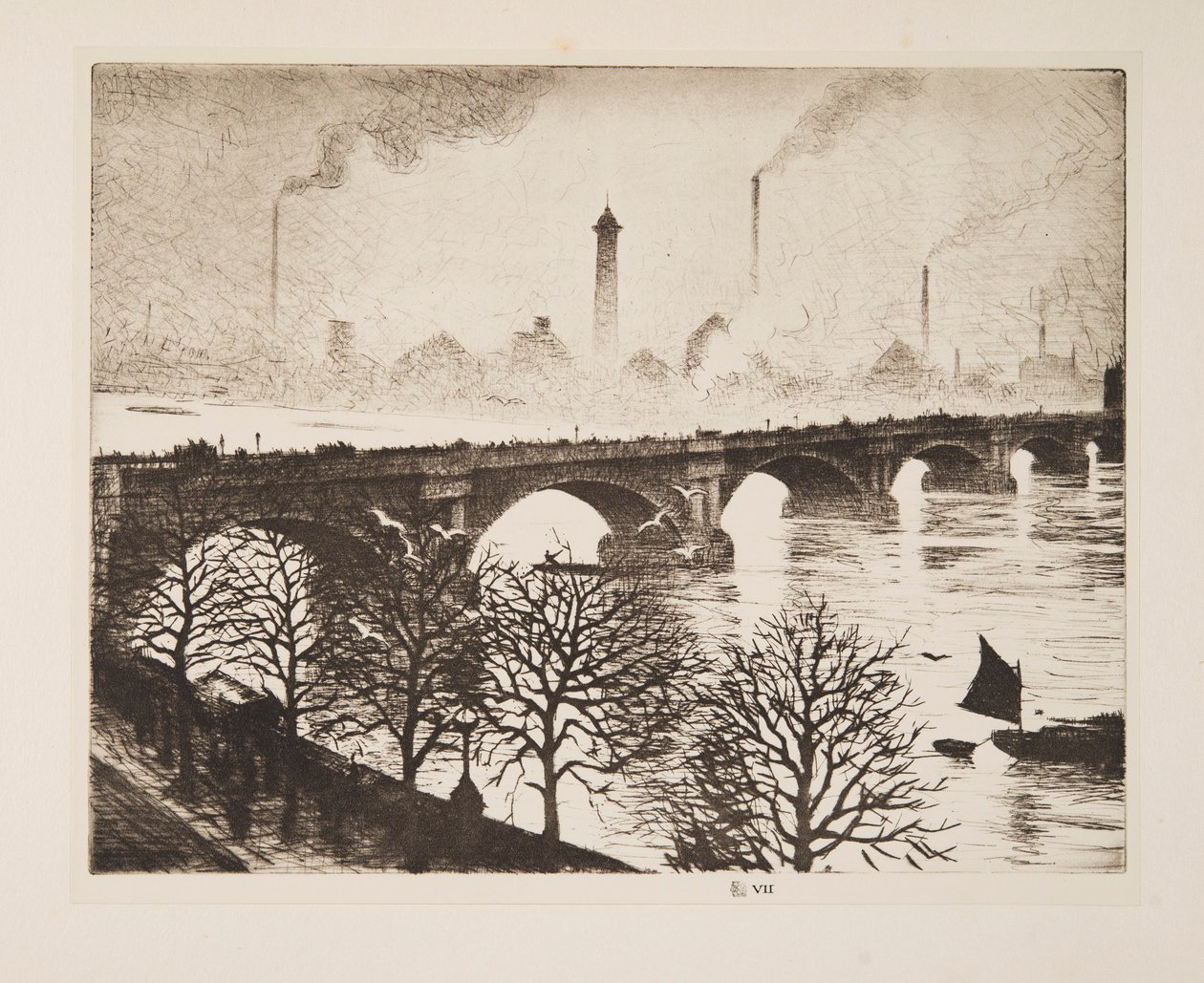Bir Savoy Penceresinden Waterloo Köprüsü, pub. 1925. by Christopher Richard Wynne Nevinson