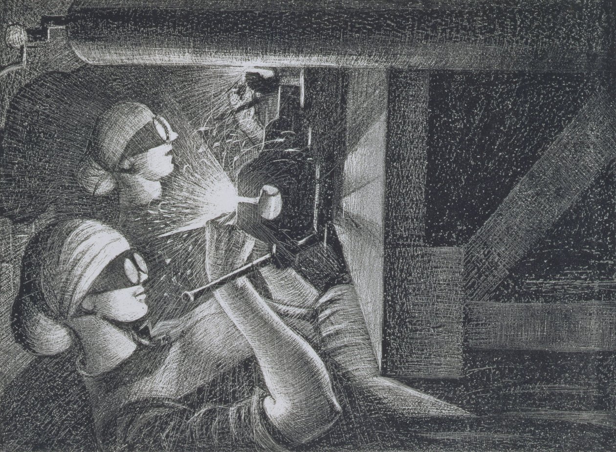 Asetilen Kaynakçıları, 1917 (aşındırma ve kuru nokta) by Christopher Richard Wynne Nevinson