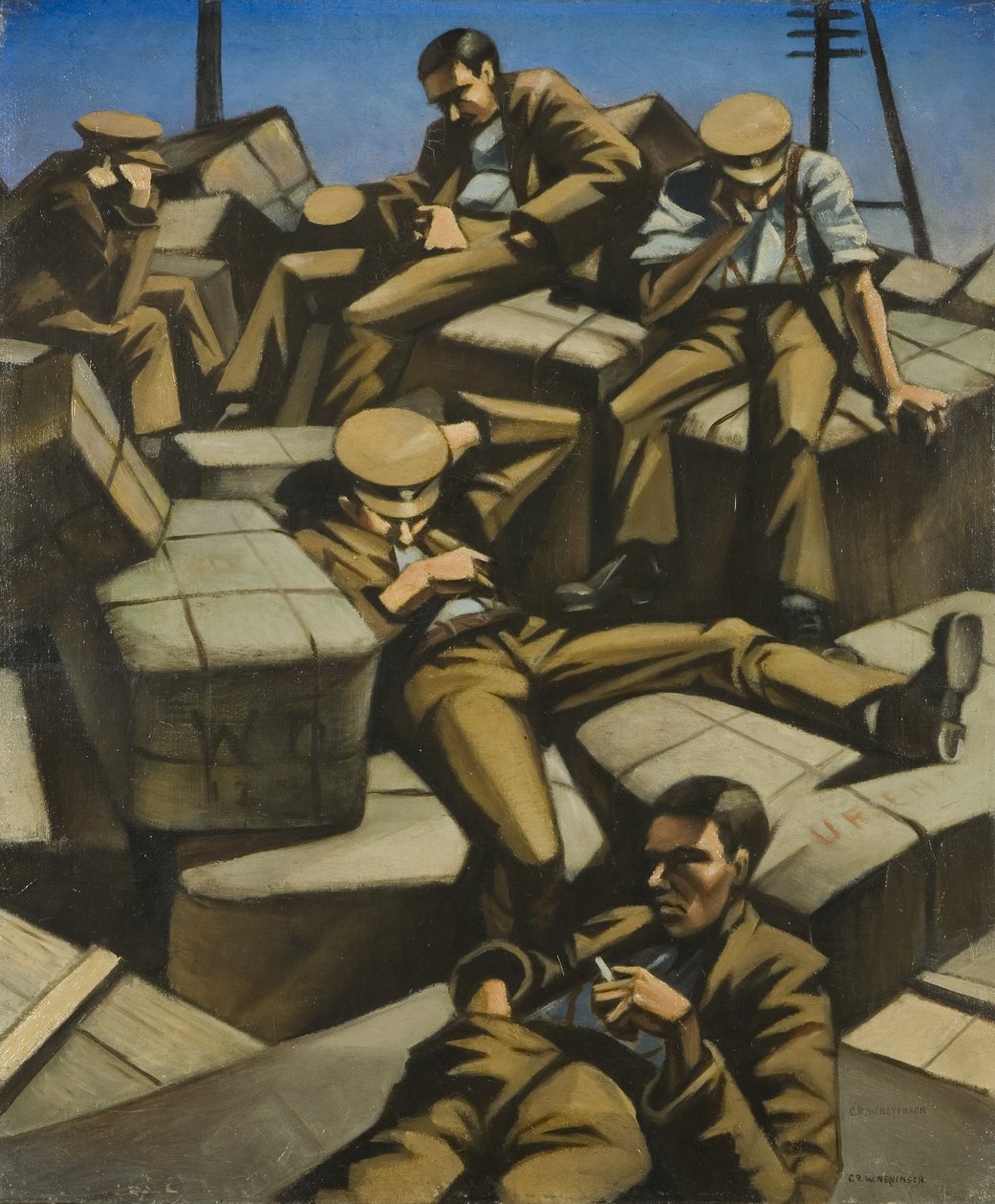 Köpek Yorgun, c.1916 (tuval üzerine yağlı boya) by Christopher Richard Wynne Nevinson