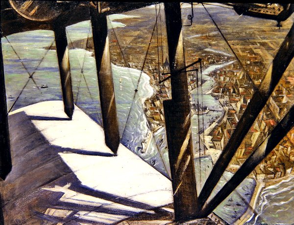 Bir Paris Uçağından (tuval üzerine yağlı boya) by Christopher Richard Wynne Nevinson