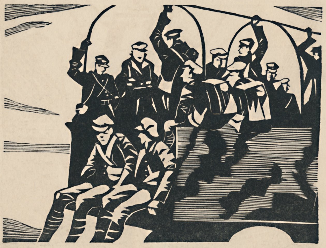 Kamyon Atlayıcıları, 1919 by Christopher Richard Wynne Nevinson