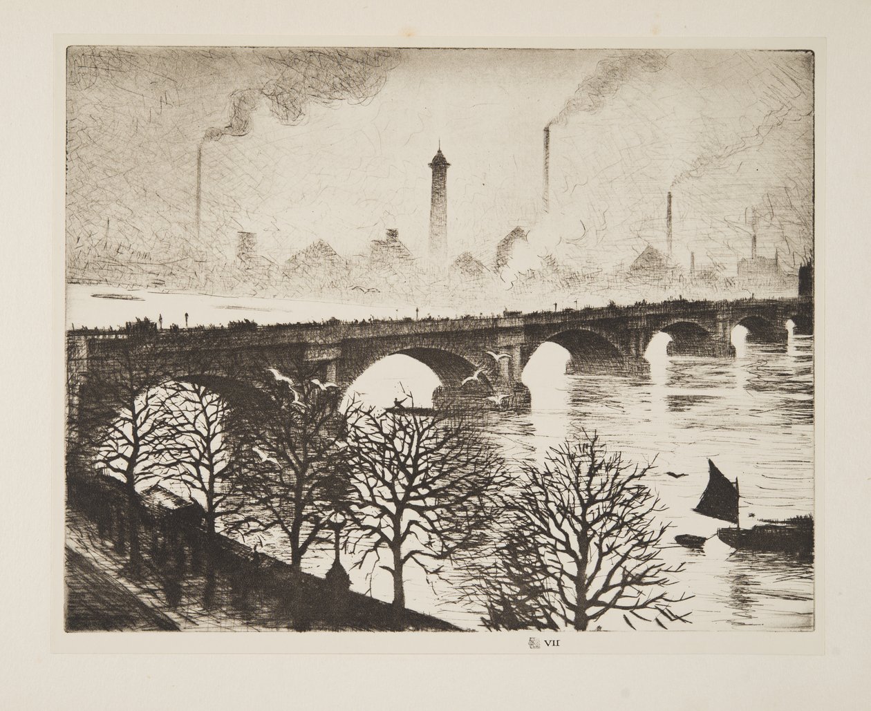 Savoy Penceresinden Waterloo Köprüsü, yayın.1925 (gravür) by Christopher Richard Wynne Nevinson