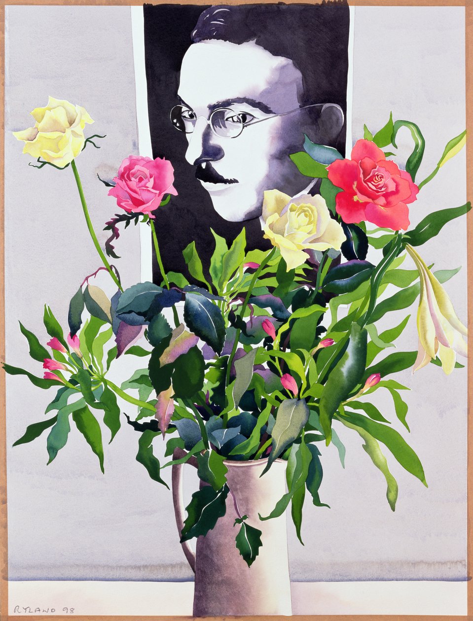 Fernando Pessoa (1888-1935), Güller ve Zambaklar (kağıt üzerinde wc) by Christopher Ryland