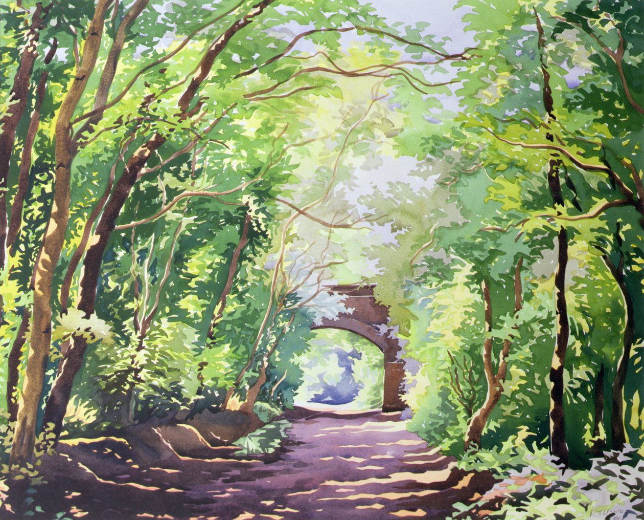 The Valley Walk, Sudbury, 2001 (kağıt üzerinde wc) by Christopher Ryland
