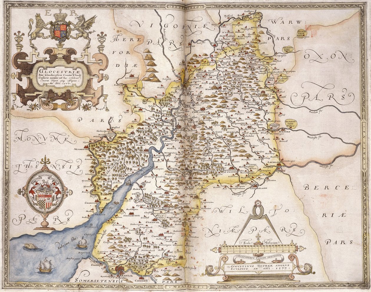 Gloucester (shire), 1579 by Christopher Saxton