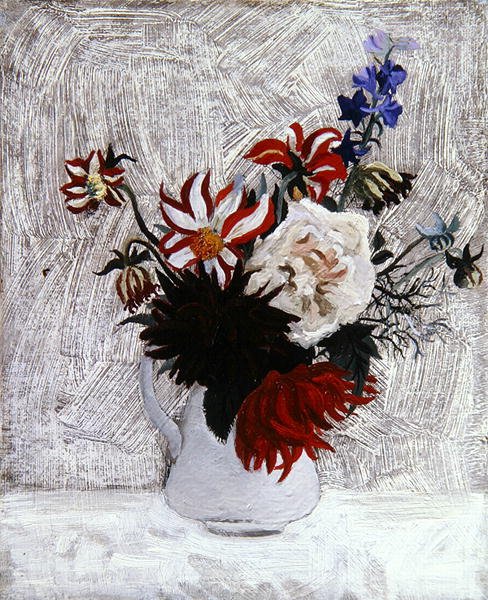 Dahlias ve Larkspur by Christopher Wood