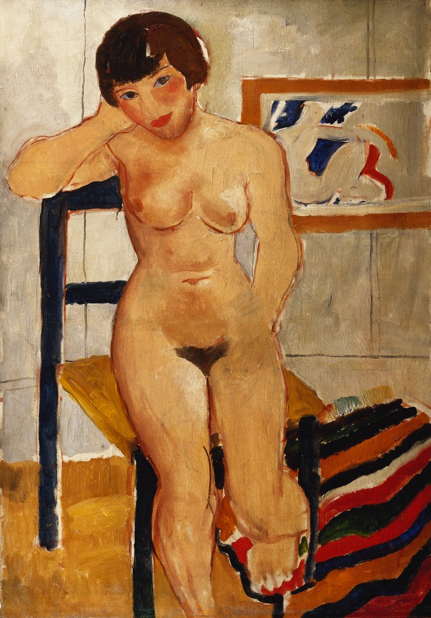Çizgili Halı ile Nude, Meraud Guinness by Christopher Wood