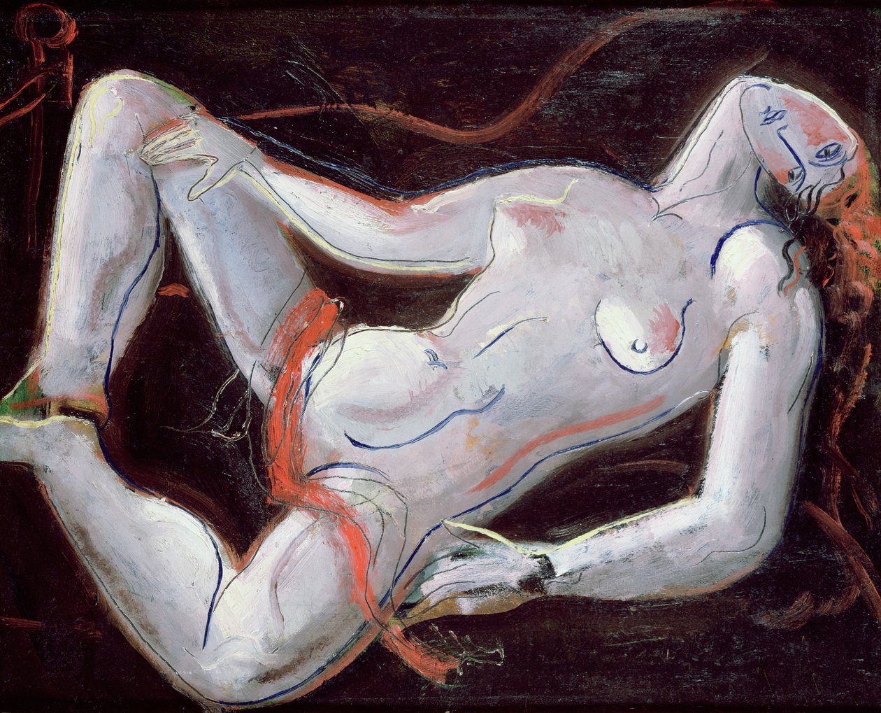 Uzanmış Çıplak (panelde yağ) by Christopher Wood