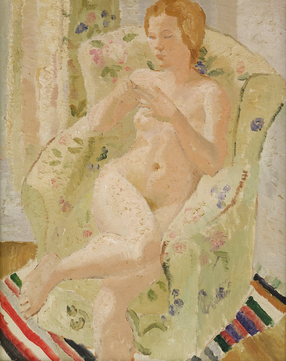 İç Mekanda Oturan Çıplak Kız, 1928 by Christopher Wood