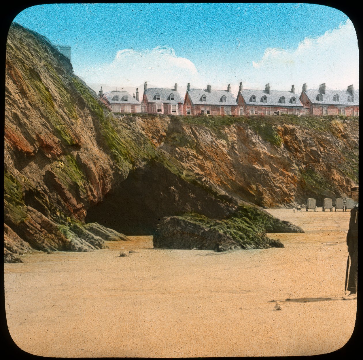 Sahil ve uçurumlar, Newquay, Cornwall, 19. yüzyılın sonu veya 20. yüzyılın başı by Church Army Lantern Department