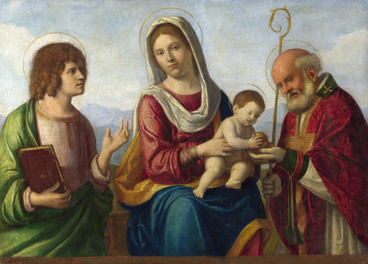Aziz John Evangelist ve Bari Nicholas arasında Madonna ve Çocuk by Cima da Conegliano