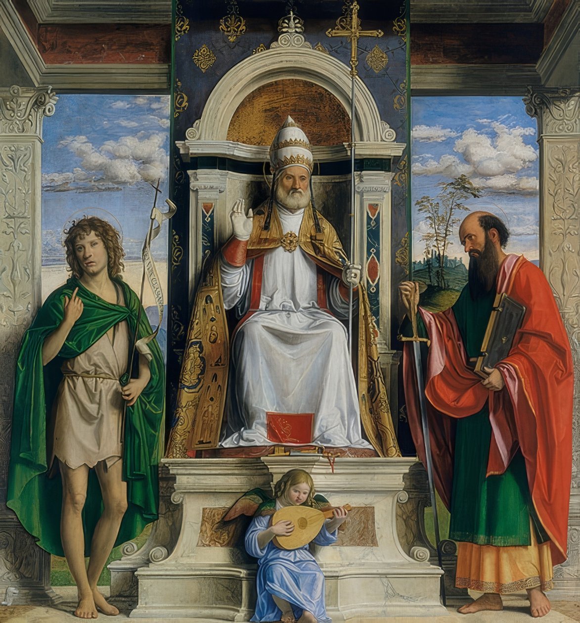 Simon Peter, Vaftizci Yahya ve Tarsuslu Paul. 15. yüzyıl by Cima da Conegliano