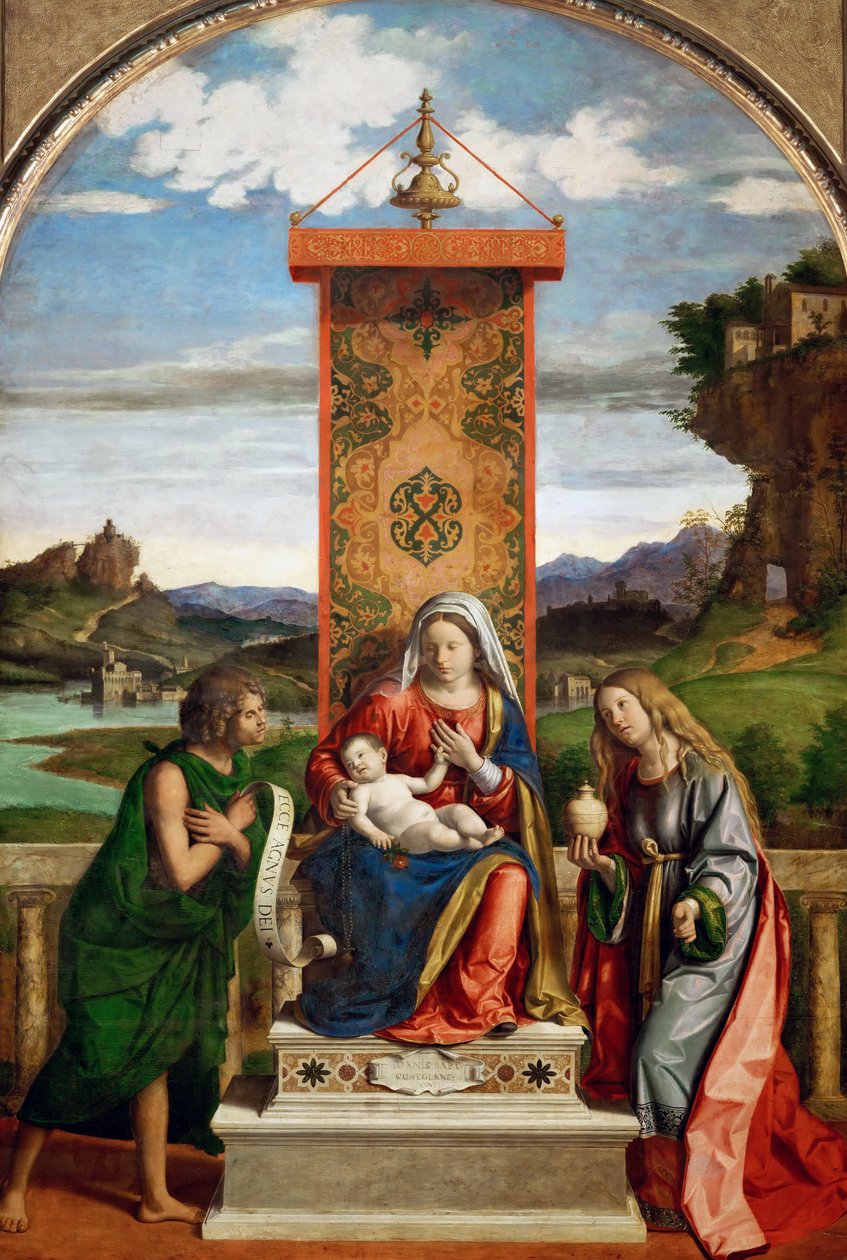 Aziz John the Baptist ve Mary Magdalen ile Madonna ve Çocuk by Cima da Conegliano