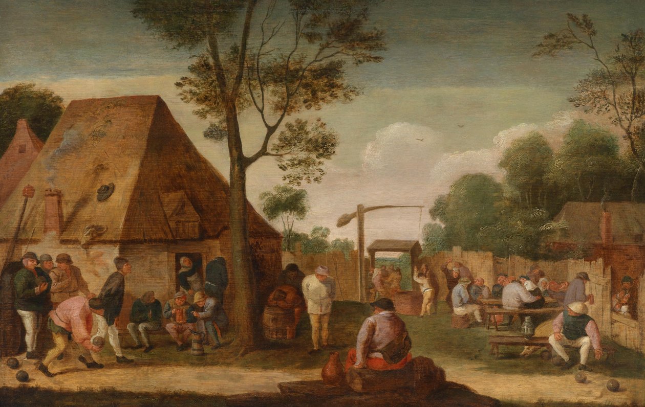 Açık havada kırsal zevkler by Circle of Adriaen Brouwer