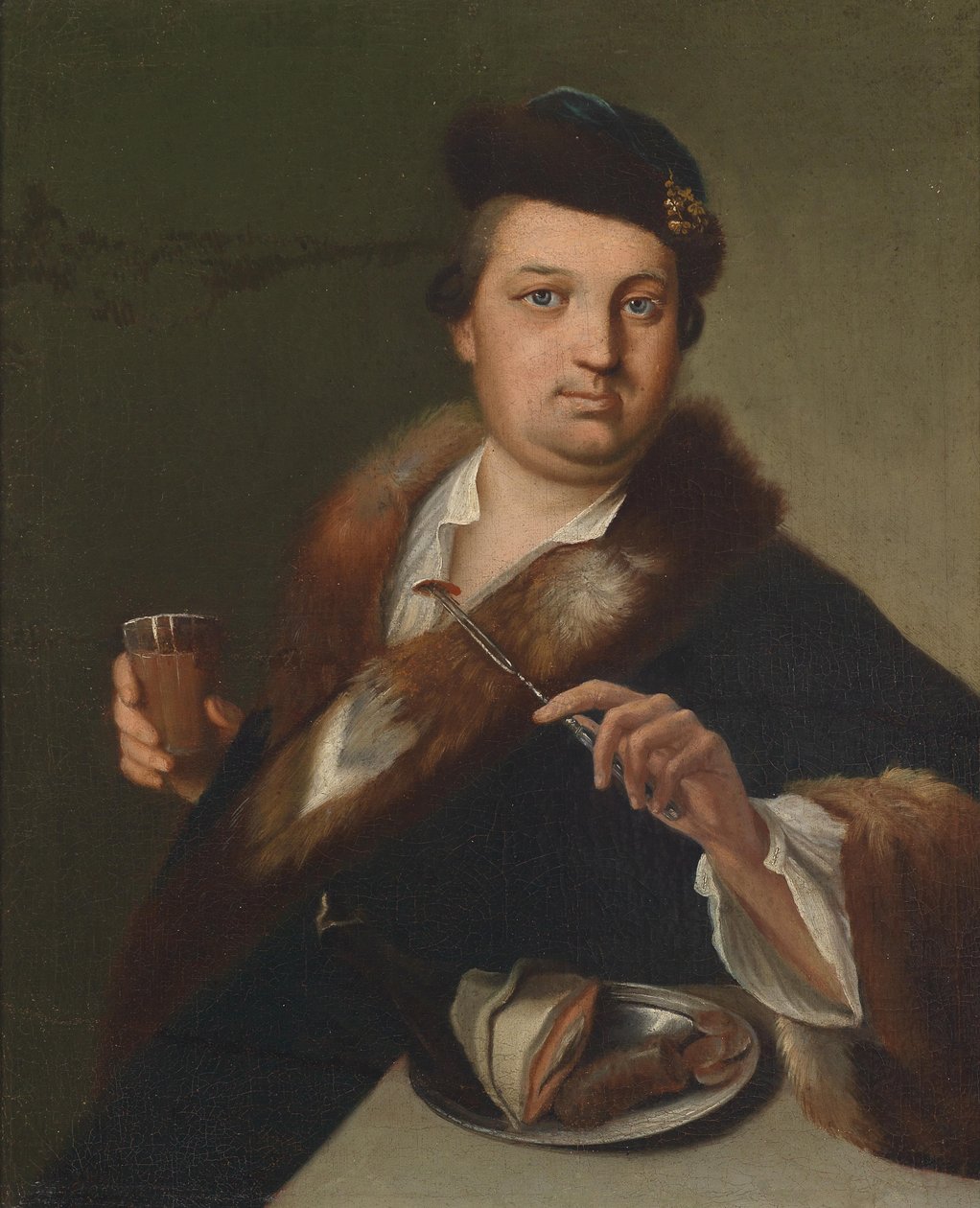 Yemek yiyen bir adam by Circle of Jan Kupecký