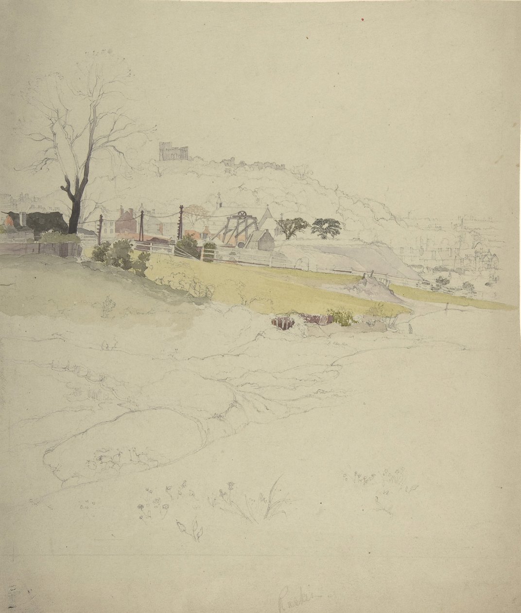 Bir Kasabanın Kenarındaki Bir Kömür Fabrikasının Görünümü, 1840-49. by Circle of John Ruskin.
