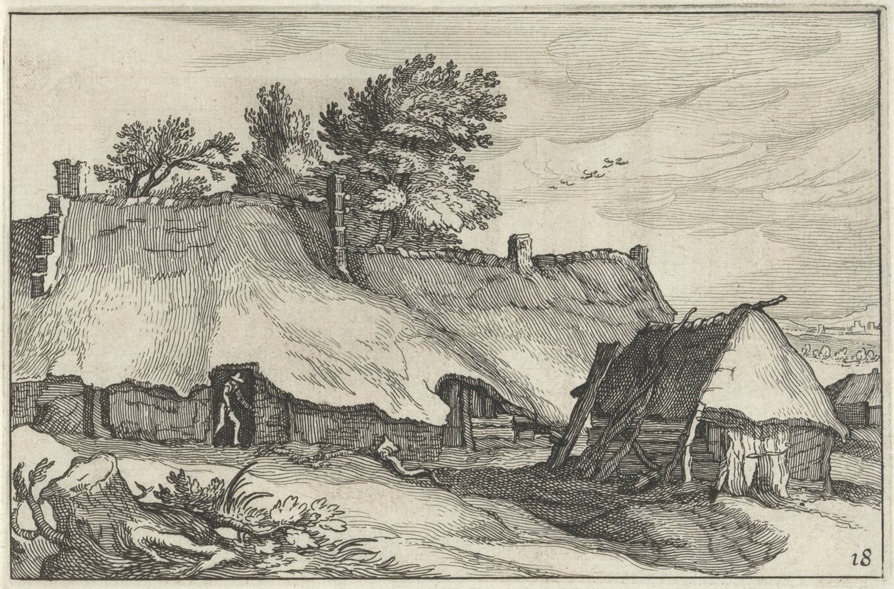 Çiftlik ve küçük ahır Çiftlikleri olan manzaralar (dizi başlığı) by Claes Jansz. Visscher (II)