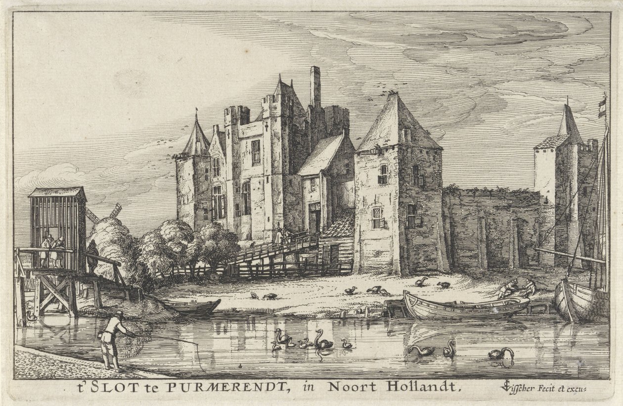 Purmerend'deki Purmersteijn Kalesi by Claes Jansz. Visscher (II)