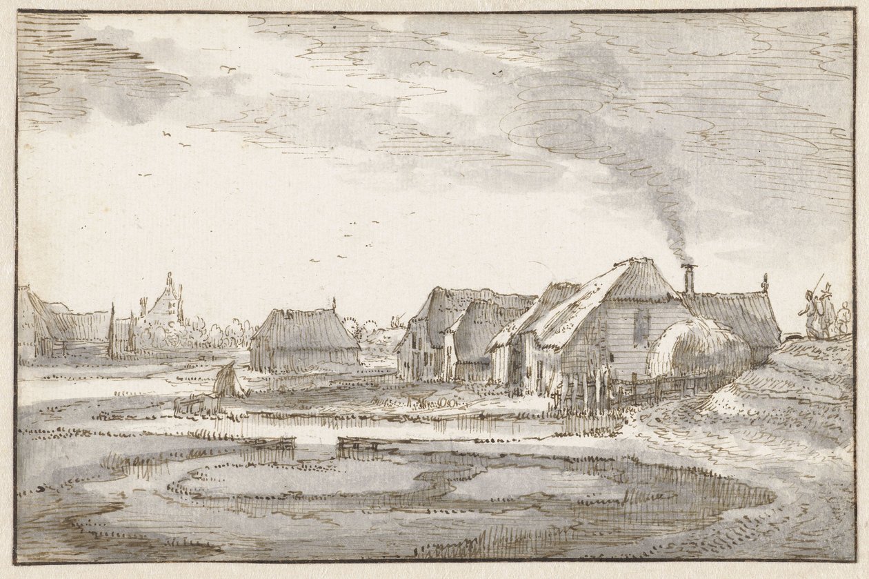 Braakjes yakınlarındaki Spaarndammerdijk by Claes Jansz. Visscher (II)