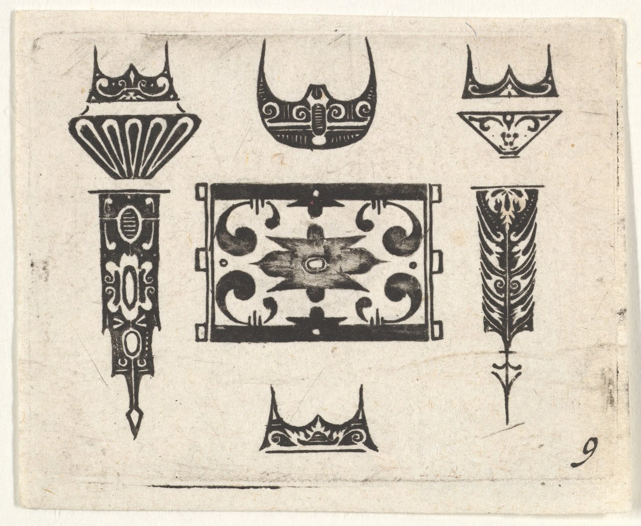 Dokuz Motifli Kara İş Baskısı, yak. 1620. by Claes Jansz Visscher