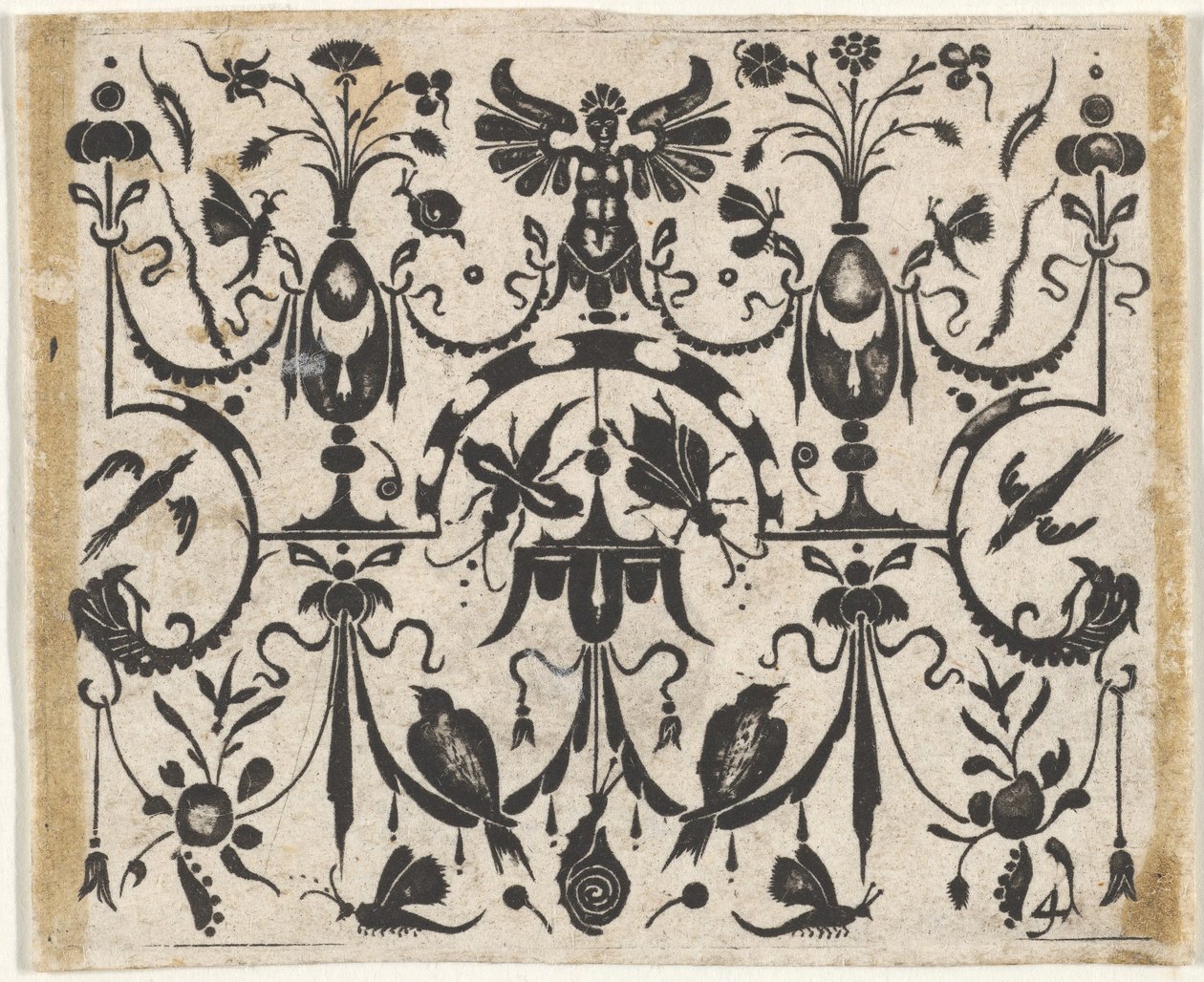 Simetrik Grotesk Desenli Siyah İş Baskısı, yakl. 1620. by Claes Jansz Visscher