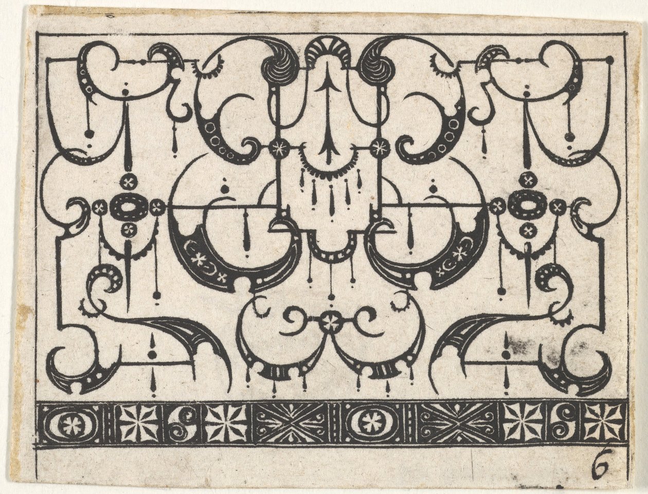 Her Yerde Schweifwerk Desenli Siyah İş Baskısı, yakl. 1620. by Claes Jansz Visscher