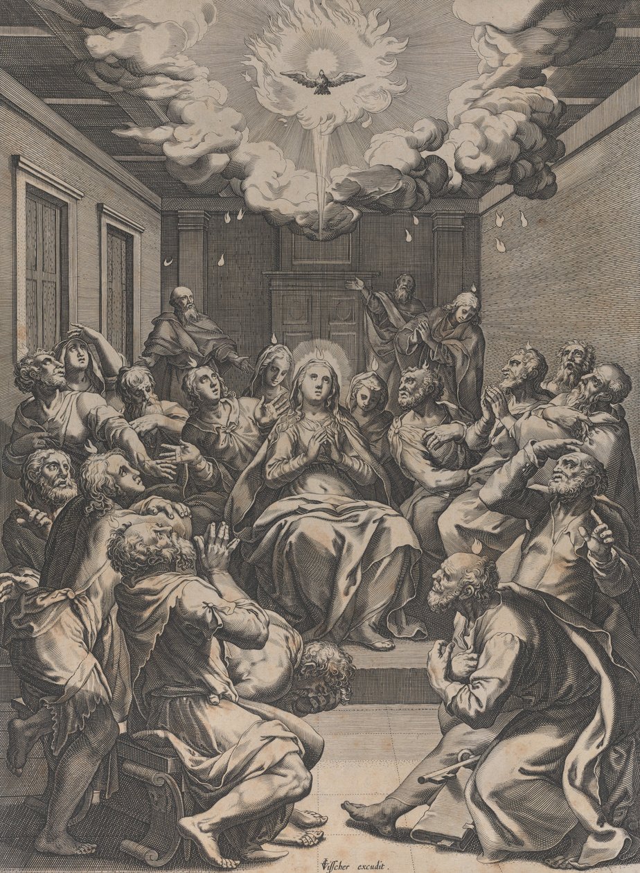 Pentekost, 1574. by Claes Jansz Visscher
