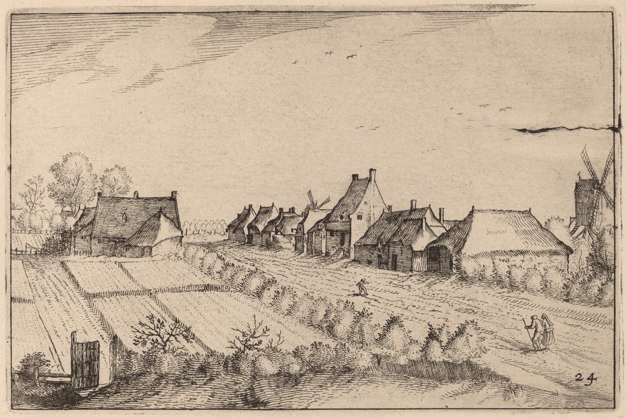 Tarlalar ve Bir Yol by Claes Jansz Visscher after Johannes van Doetechum, the Elder after Lucas