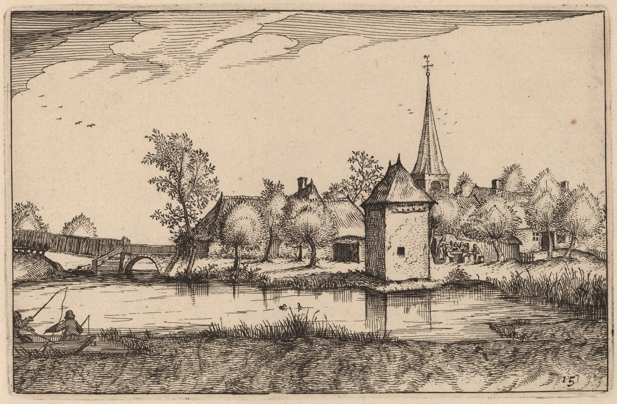 Gölet ve Köy by Claes Jansz Visscher after Johannes van Doetechum, the Elder after Lucas