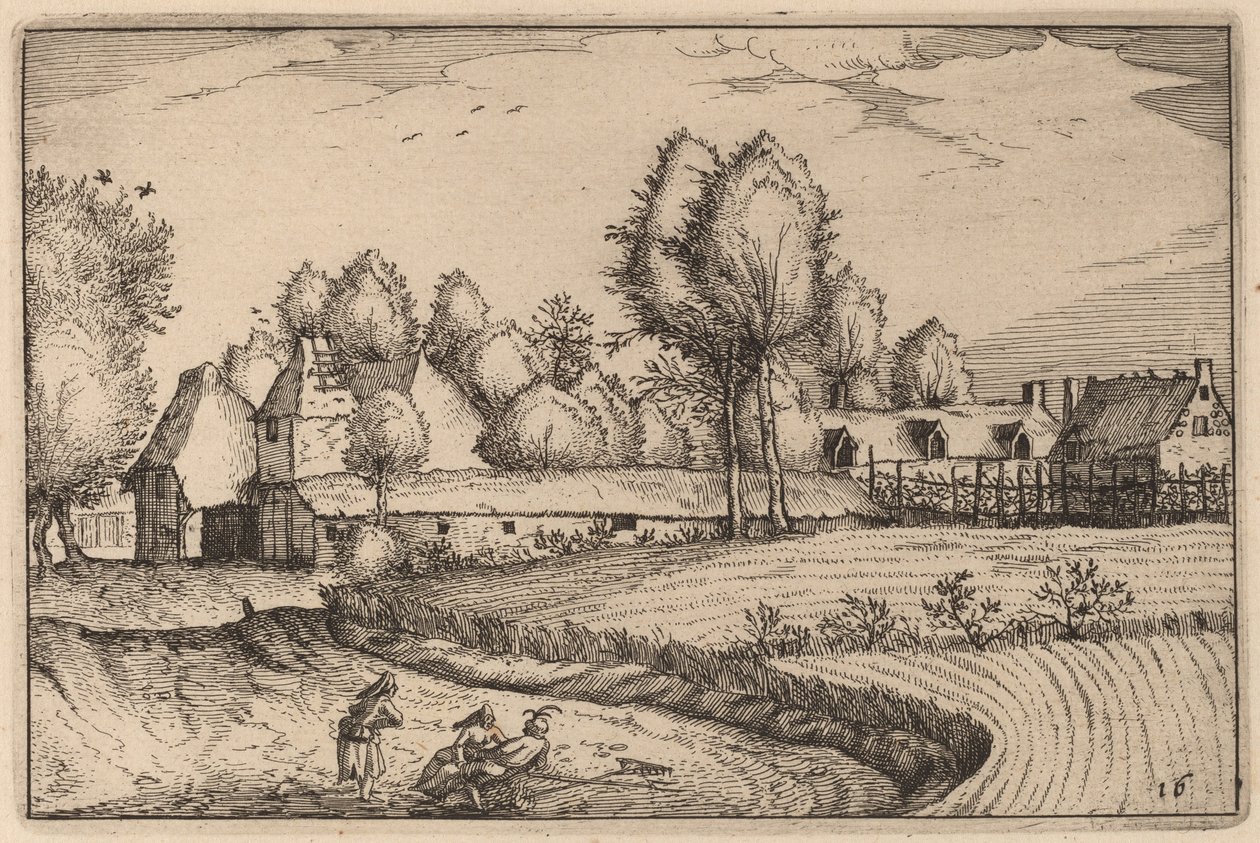 Tarla boyunca yol by Claes Jansz Visscher after Johannes van Doetechum, the Elder after Lucas
