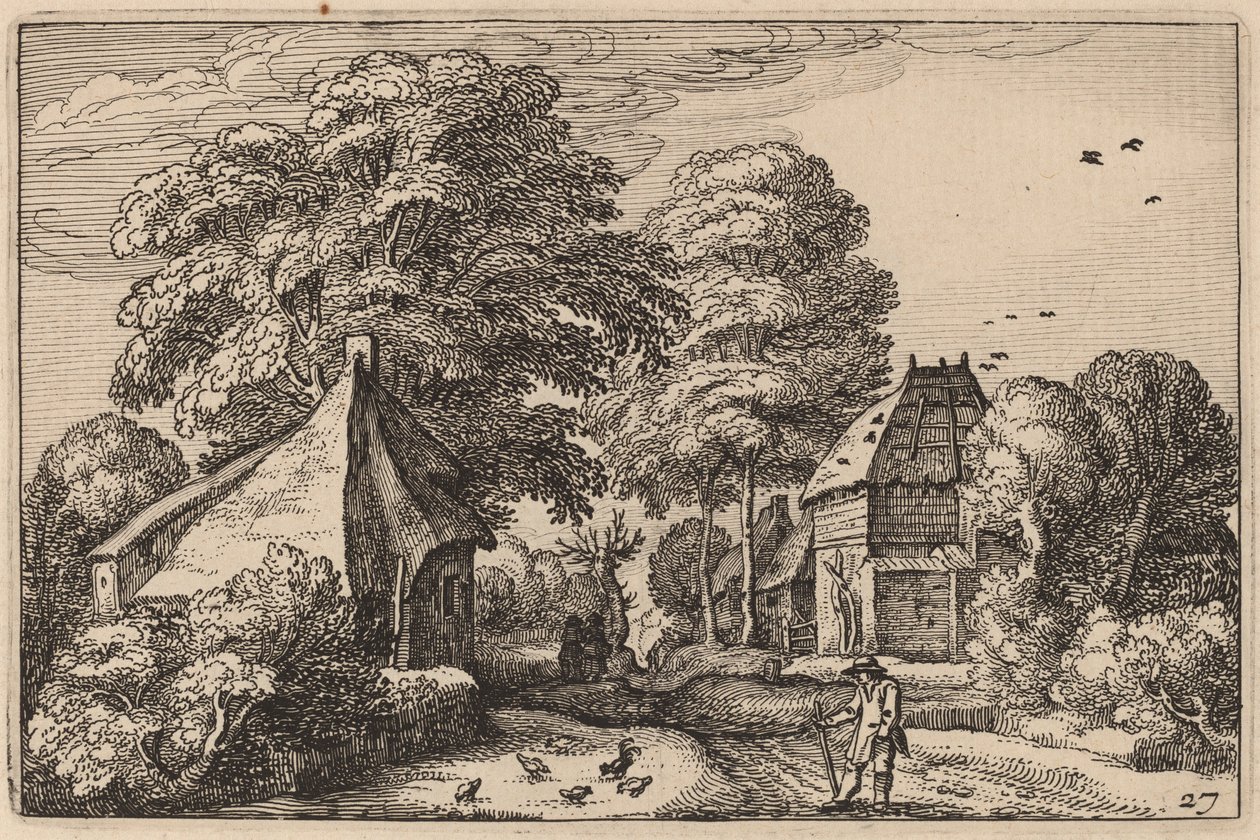 Ahır ve Kulübeler ile Yol by Claes Jansz Visscher after Johannes van Doetechum, the Elder after Lucas