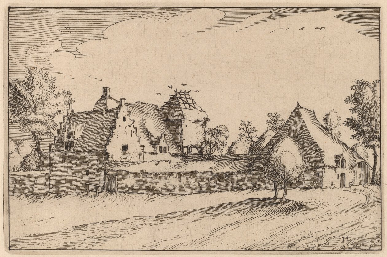 duvarlı çiftlik by Claes Jansz Visscher after Johannes van Doetechum, the Elder after Lucas