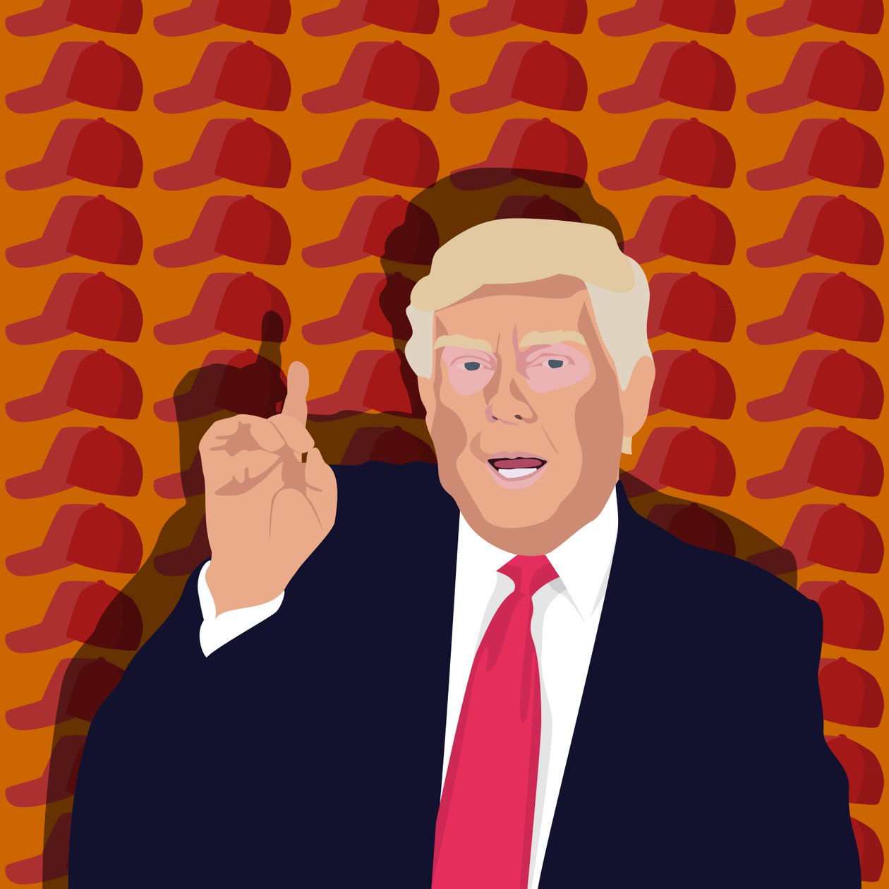 Trump ve beyzbol şapkası by Claire Huntley