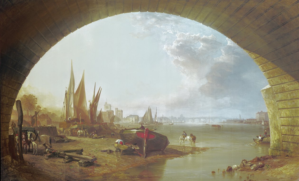 Eski Vauxhall Köprüsü, Londra by Clarkson Frederick Stanfield