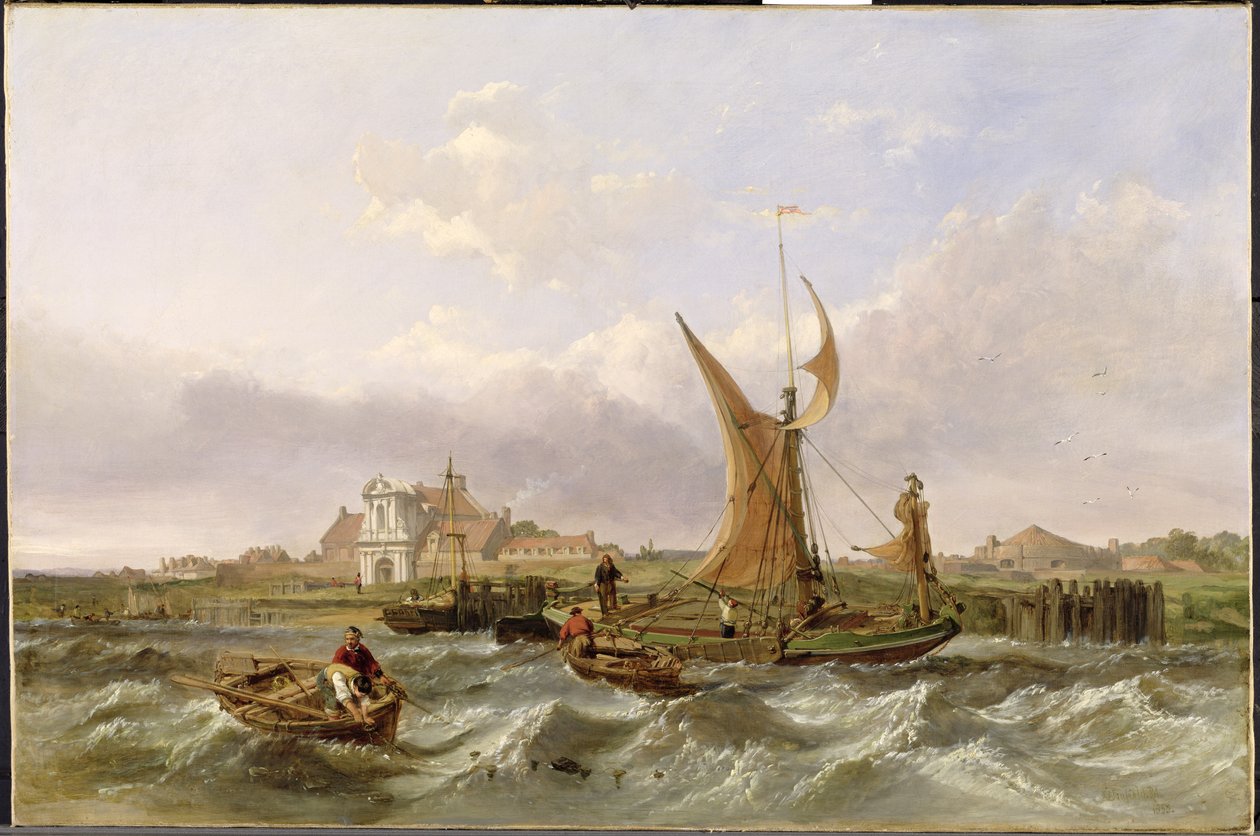 Tilbury Kalesi - Dalgaya Karşı Rüzgar, 1853 by Clarkson Frederick Stanfield