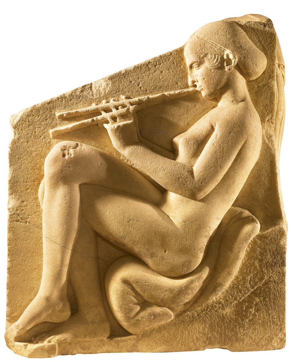 Aulos oyuncusu. Afrodit Sunağı, sözde Ludovisi Tahtı, Sol panel, MÖ 430 civarı by Classical Antiquities