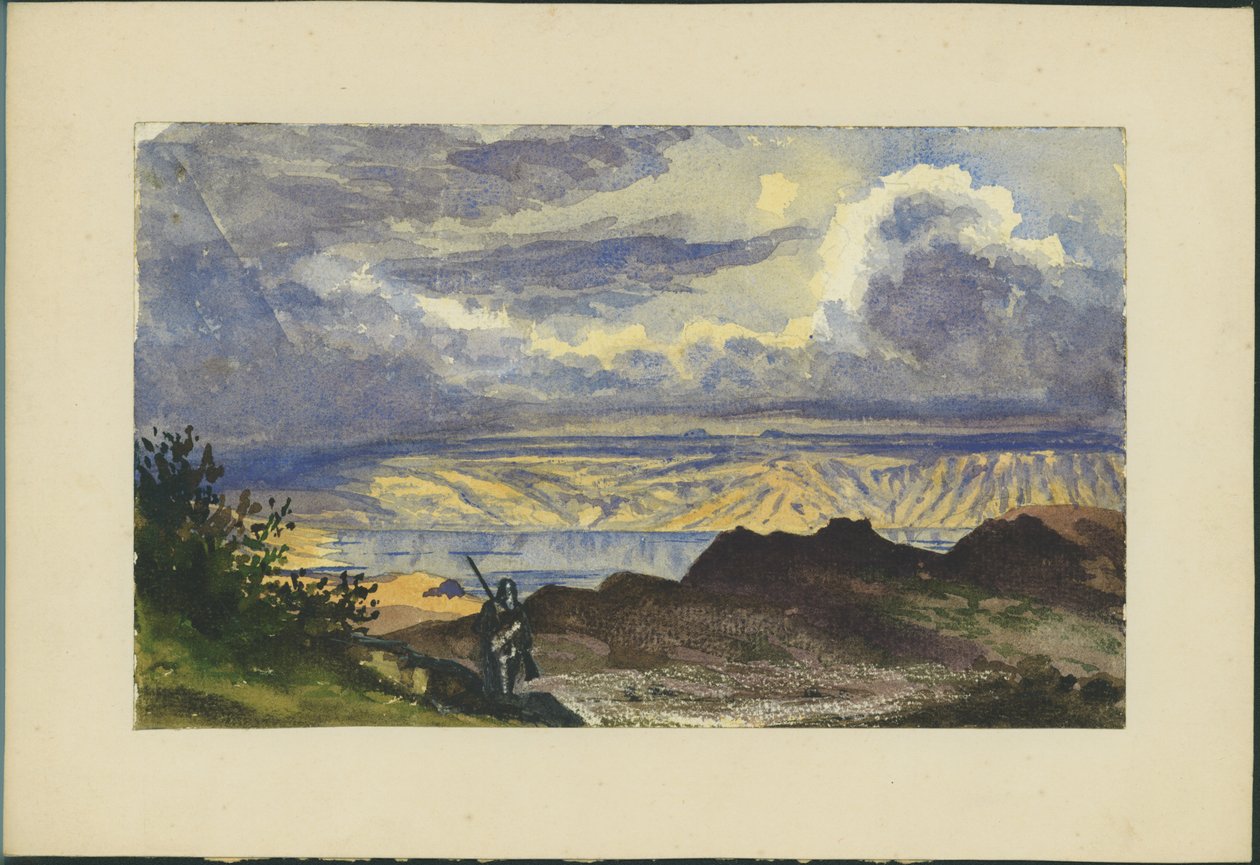 Ölü Deniz (kağıt üzerine wc ve kalem) by Claude Conder