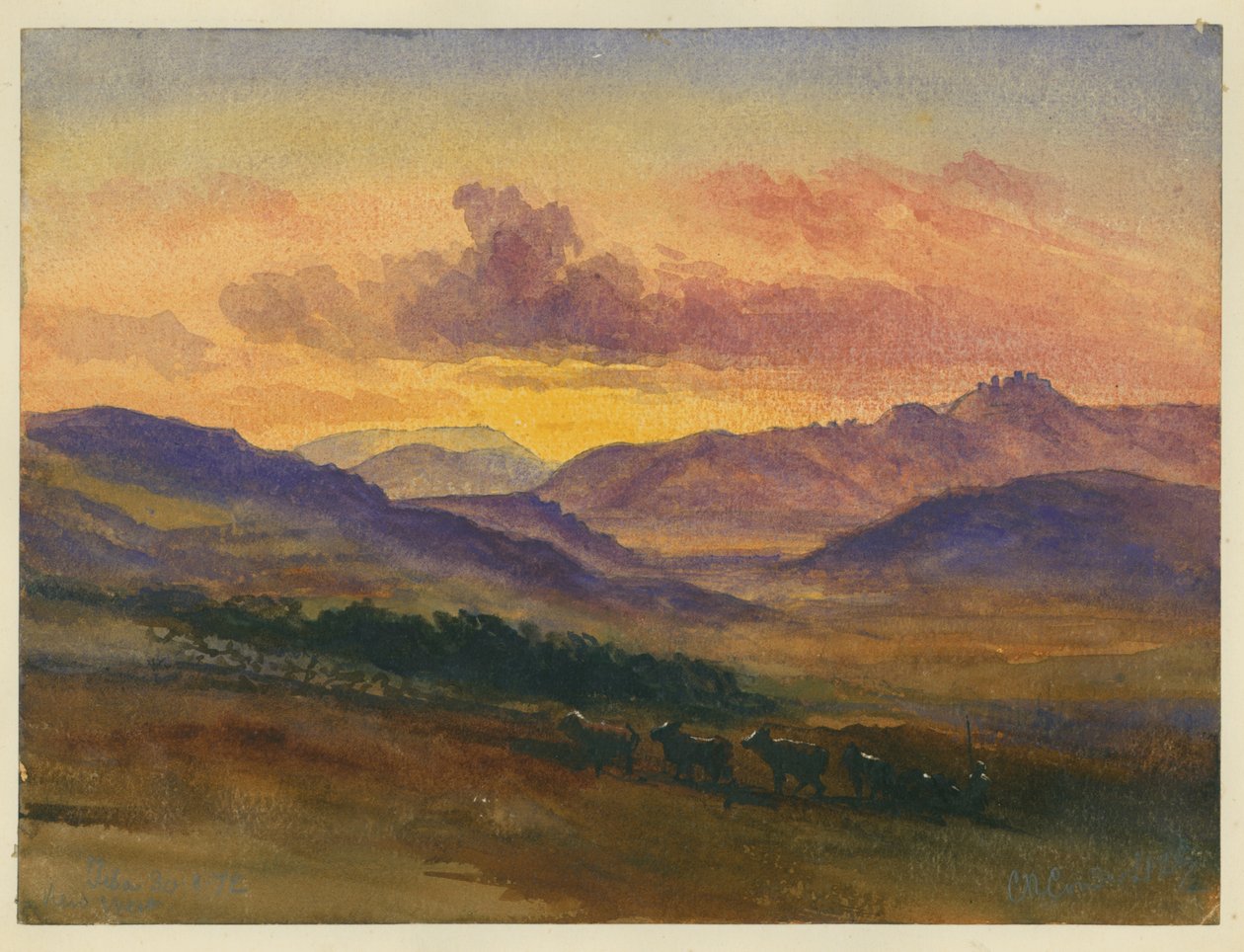 Jeba, 1872 (kağıt üzerinde wc ve kalem) by Claude Conder