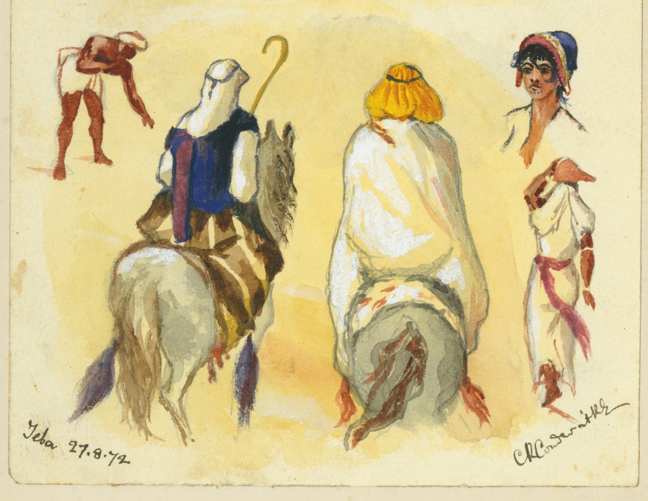 Jeba, 1872 (kağıt üzerinde wc ve kalem) by Claude Conder