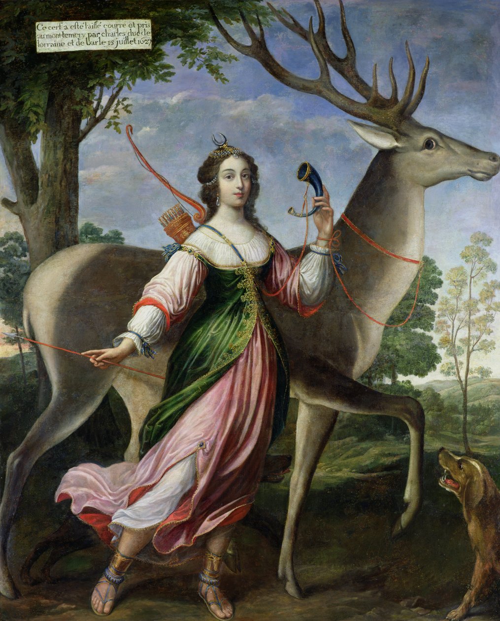 Marie de Rohan-Montbazon (1600-79) Chevreuse Düşesi Avcı Diana olarak by Claude Deruet