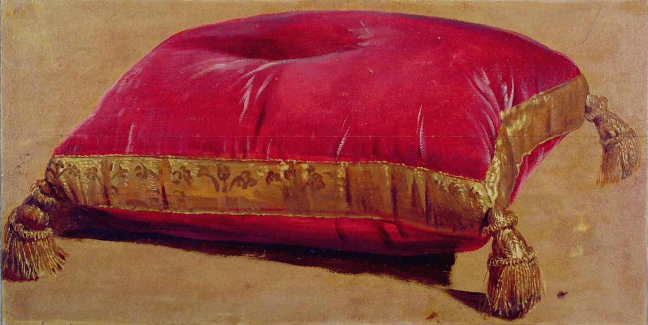 Kadife bir yastık için eskiz (kağıt üzerinde yağ) by Claude Francois Desportes
