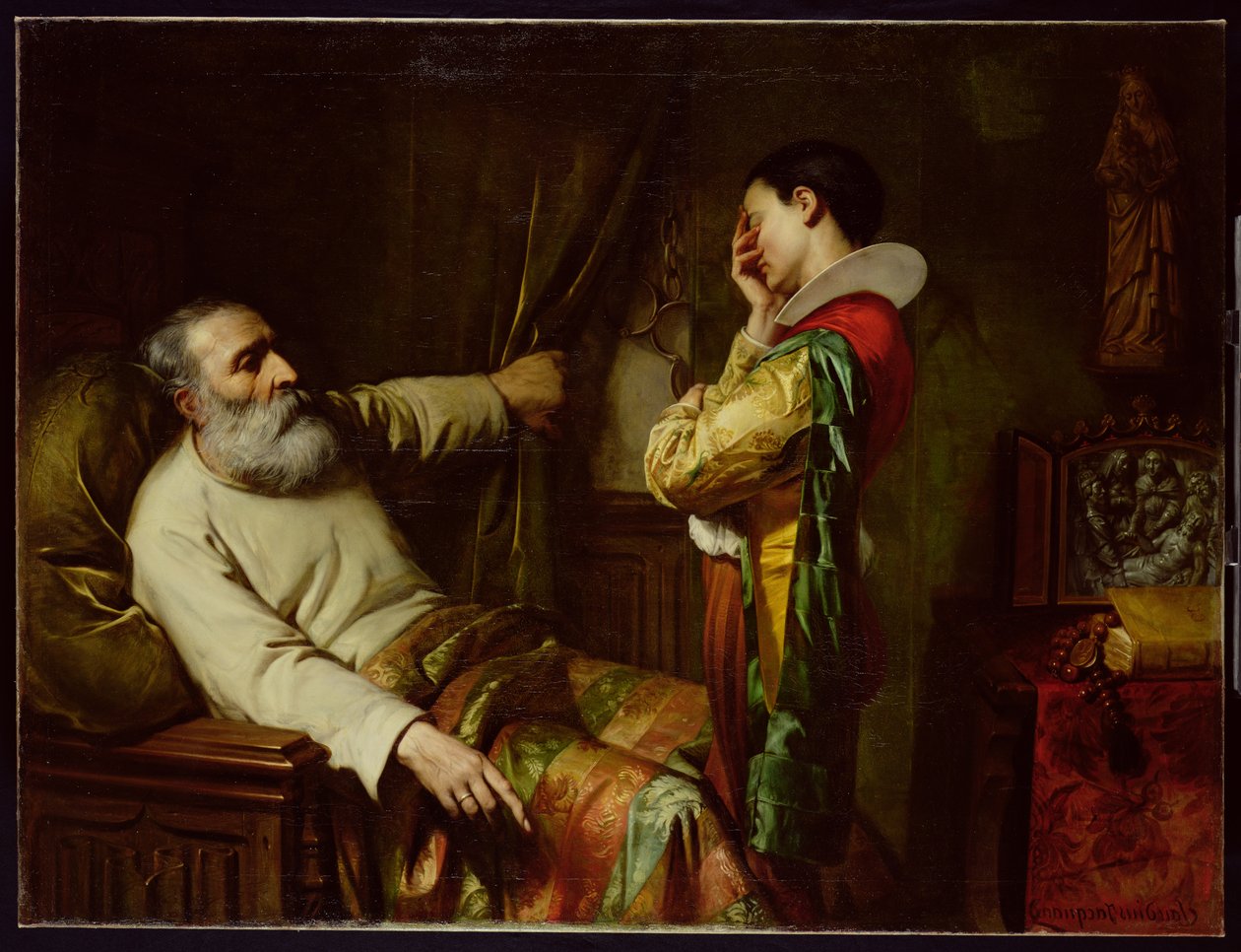 The Last Moments of Christopher Columbus (1450-1506) 1870  by Claude Jacquand