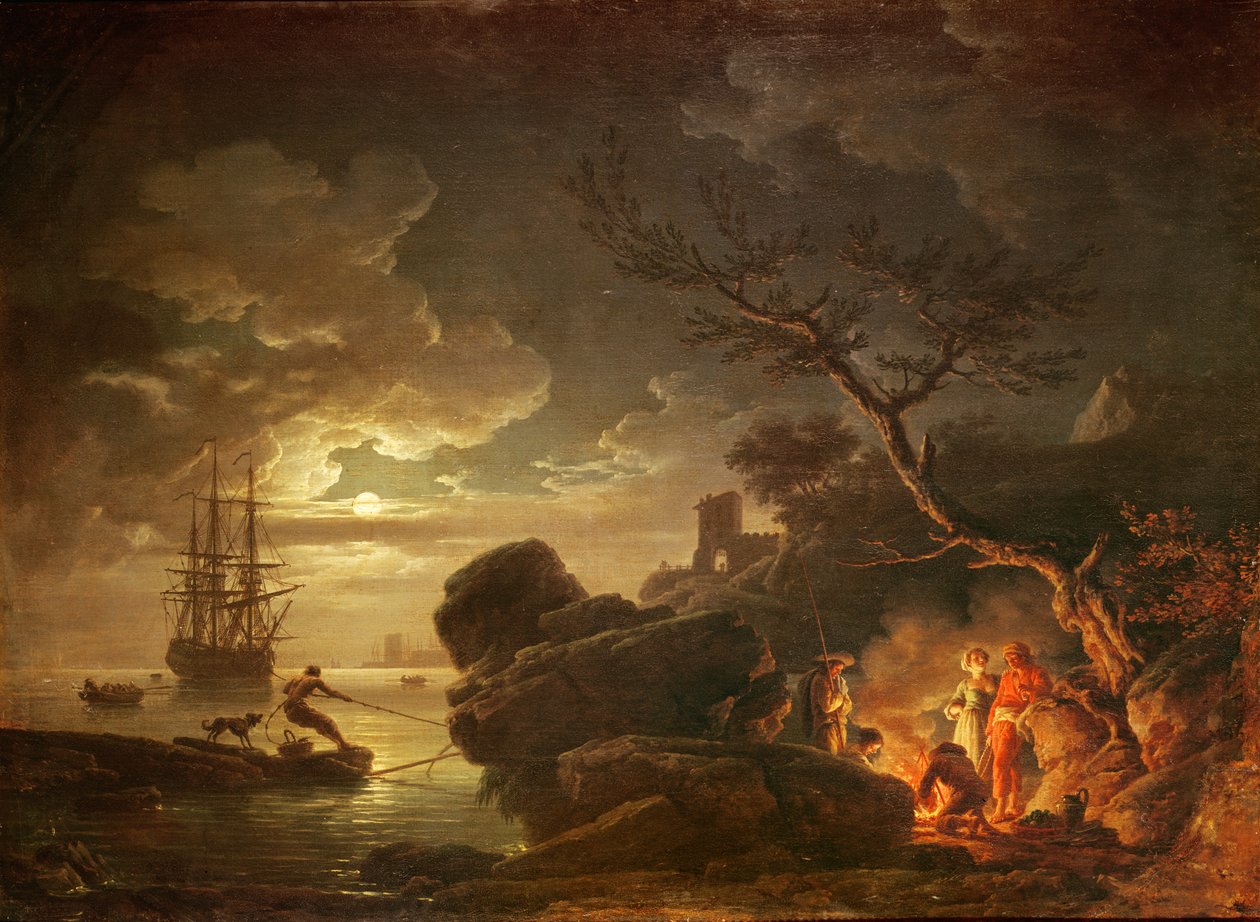 Ay Işığında Manzara by Claude Joseph Vernet