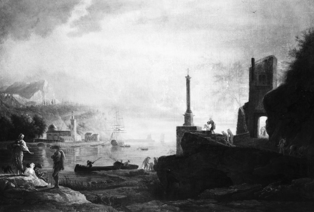 Liman, Gün Batımı by Claude Joseph Vernet