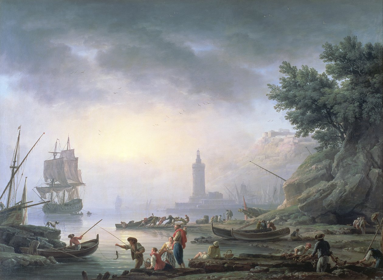 Şafakta Liman, 1751 by Claude Joseph Vernet